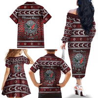 Ottoman Empire Family Matching Off The Shoulder Long Sleeve Dress and Hawaiian Shirt The Eternal State - Wonder Print Shop