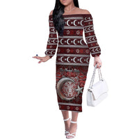 Ottoman Empire Family Matching Off The Shoulder Long Sleeve Dress and Hawaiian Shirt The Eternal State - Wonder Print Shop