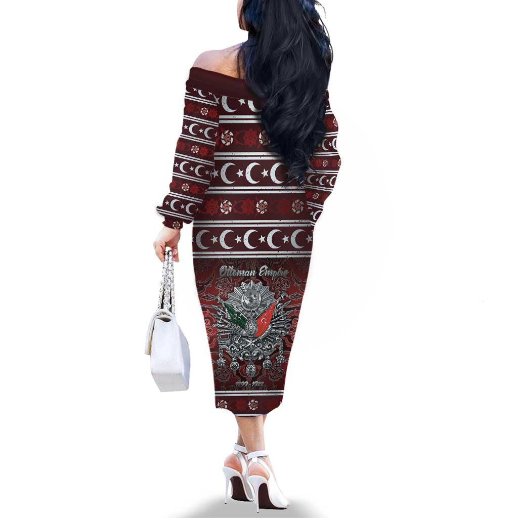 Ottoman Empire Family Matching Off The Shoulder Long Sleeve Dress and Hawaiian Shirt The Eternal State - Wonder Print Shop
