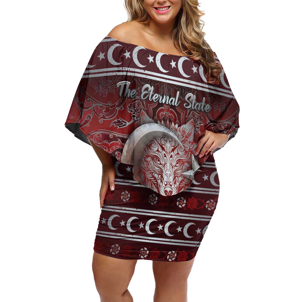 Ottoman Empire Family Matching Off Shoulder Short Dress and Hawaiian Shirt The Eternal State - Wonder Print Shop