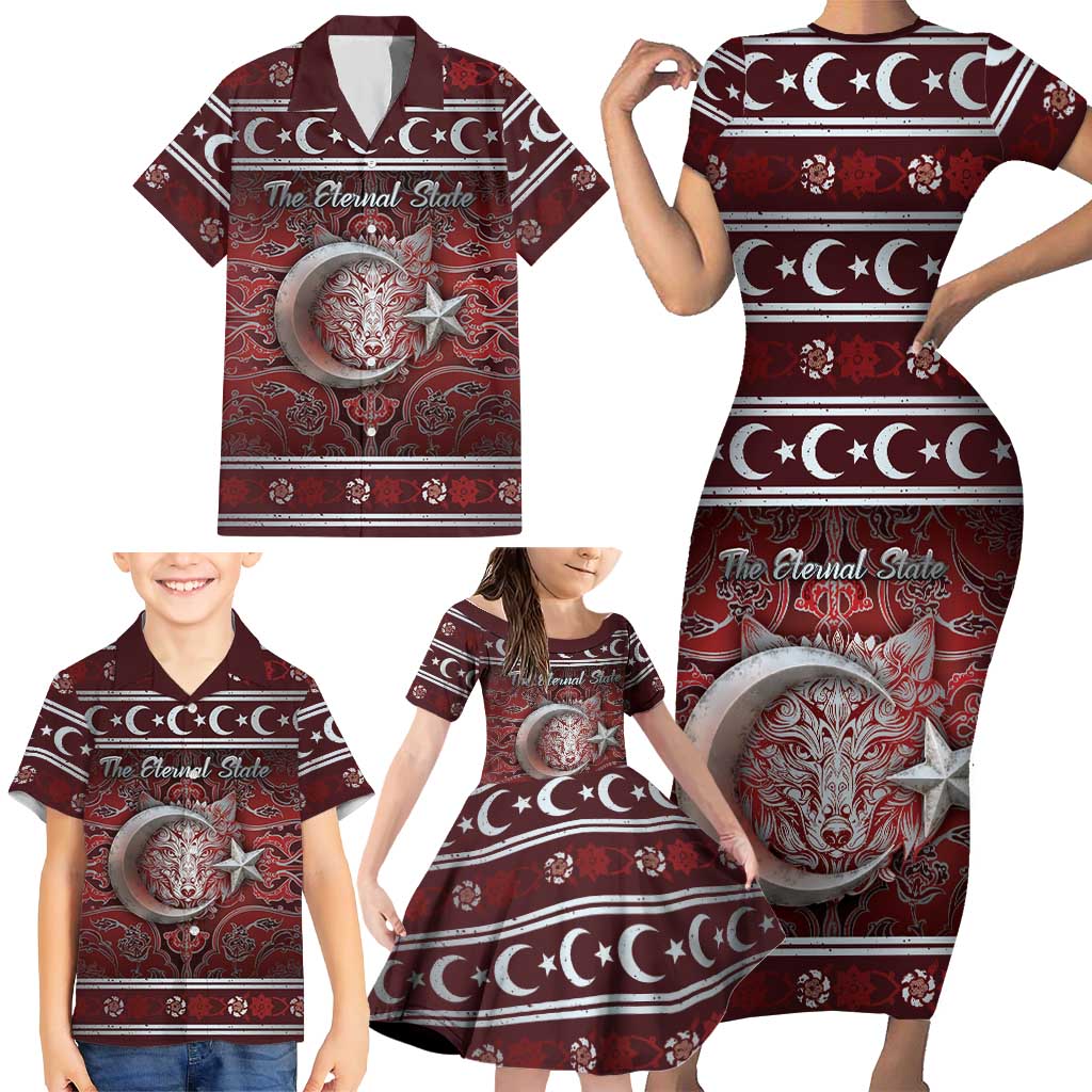Ottoman Empire Family Matching Short Sleeve Bodycon Dress and Hawaiian Shirt The Eternal State - Wonder Print Shop