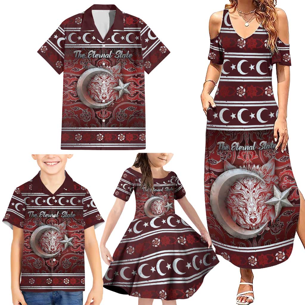 Ottoman Empire Family Matching Summer Maxi Dress and Hawaiian Shirt The Eternal State - Wonder Print Shop