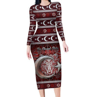 Ottoman Empire Long Sleeve Bodycon Dress The Eternal State - Wonder Print Shop