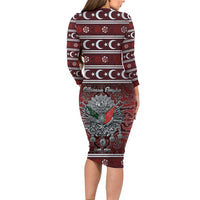 Ottoman Empire Long Sleeve Bodycon Dress The Eternal State - Wonder Print Shop