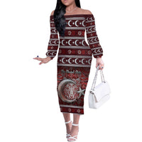 Ottoman Empire Off The Shoulder Long Sleeve Dress The Eternal State - Wonder Print Shop