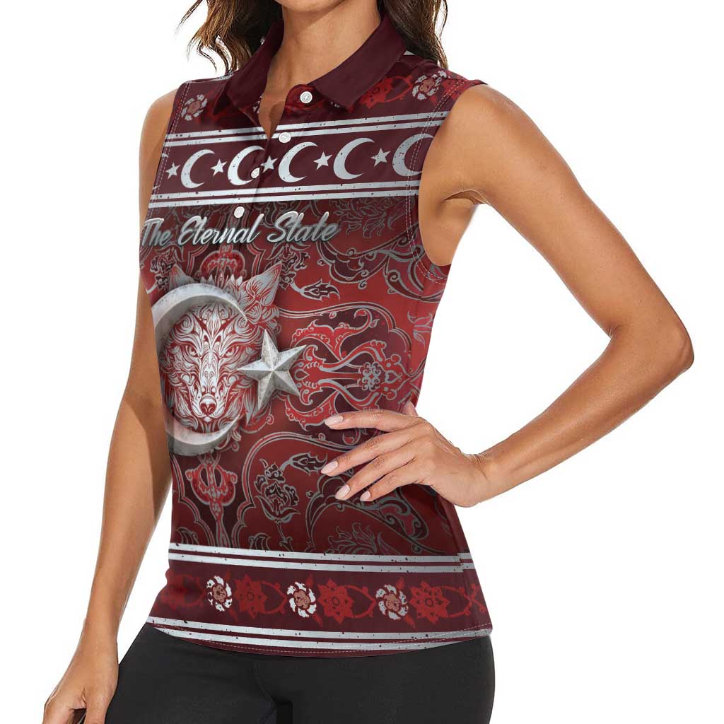Ottoman Empire Women Sleeveless Polo Shirt The Eternal State - Wonder Print Shop