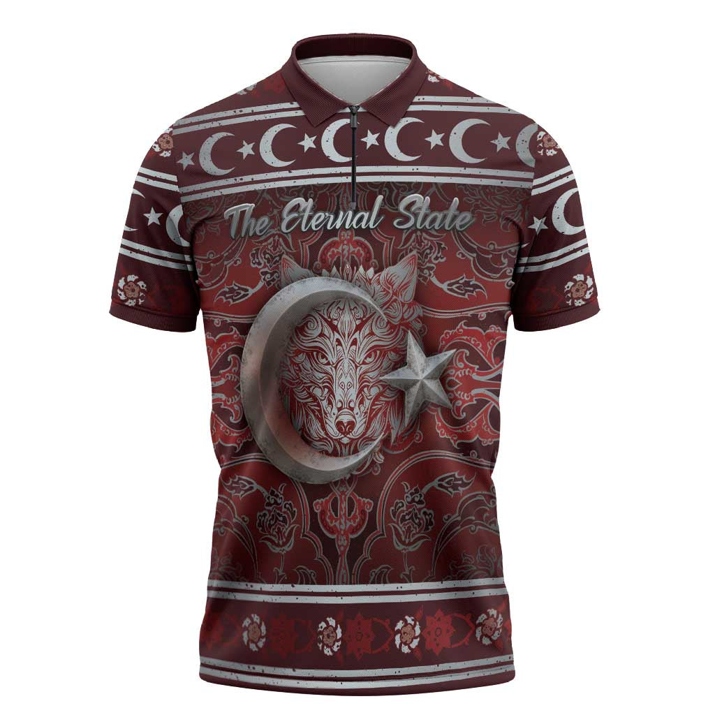 Ottoman Empire Zipper Polo Shirt The Eternal State - Wonder Print Shop