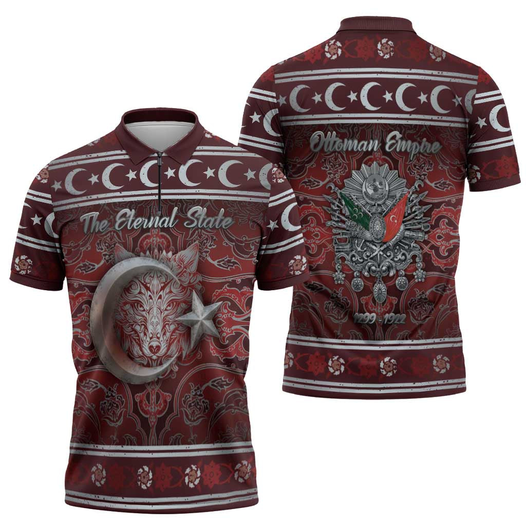 Ottoman Empire Zipper Polo Shirt The Eternal State - Wonder Print Shop