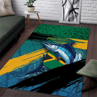 Afro-Jamaicans Fishing Area Rug Blue Marlin Fish