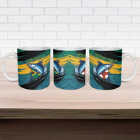 Personalized Afro-Jamaicans Fishing Ceramic Mug Blue Marlin Fish