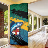 Personalized Afro-Jamaicans Fishing Door Cover Blue Marlin Fish