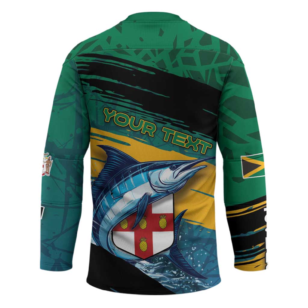 Personalized Afro-Jamaicans Fishing Hockey Jersey Blue Marlin Fish