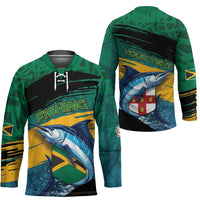 Personalized Afro-Jamaicans Fishing Hockey Jersey Blue Marlin Fish