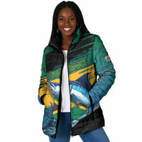 Personalized Afro-Jamaicans Fishing Padded Jacket Blue Marlin Fish