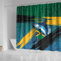 Afro-Jamaicans Fishing Shower Curtain Blue Marlin Fish