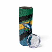 Personalized Afro-Jamaicans Fishing Skinny Tumbler Blue Marlin Fish