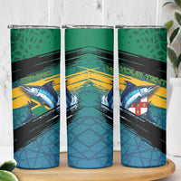 Personalized Afro-Jamaicans Fishing Skinny Tumbler Blue Marlin Fish