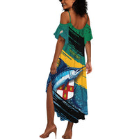 Personalized Afro-Jamaicans Fishing Summer Maxi Dress Blue Marlin Fish
