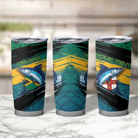 Personalized Afro-Jamaicans Fishing Tumbler Cup Blue Marlin Fish