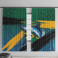 Afro-Jamaicans Fishing Window Curtain Blue Marlin Fish