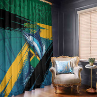 Afro-Jamaicans Fishing Window Curtain Blue Marlin Fish