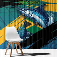 Afro-Jamaicans Fishing Window Curtain Blue Marlin Fish