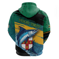 Personalized Afro-Jamaicans Fishing Zip Hoodie Blue Marlin Fish