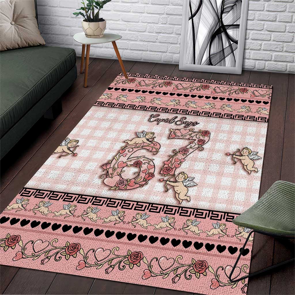 67 Valentine's Day Area Rug Vintage Rose And Cupid