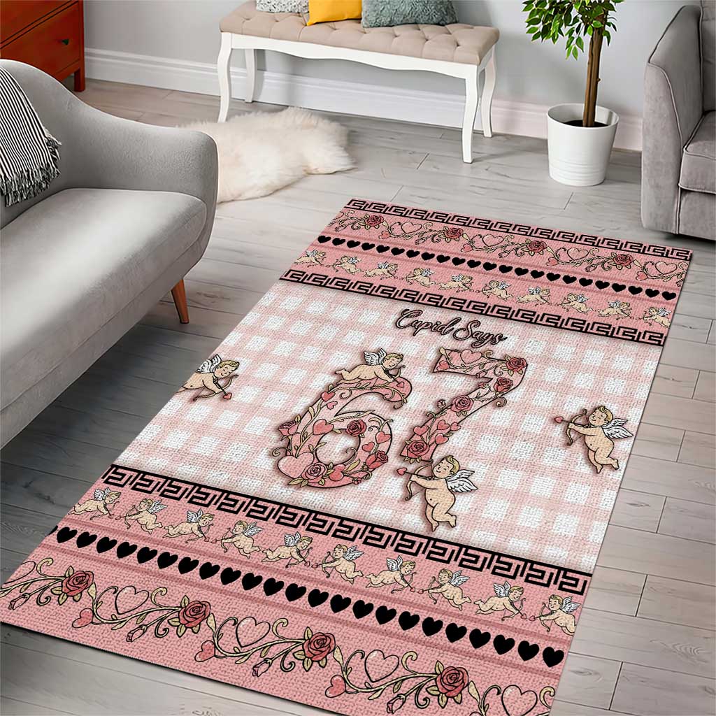 67 Valentine's Day Area Rug Vintage Rose And Cupid