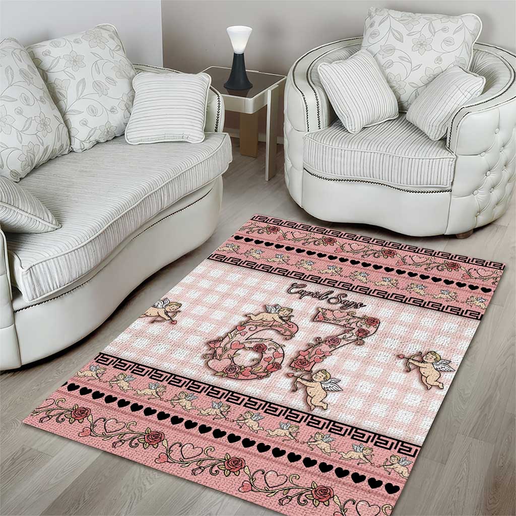 67 Valentine's Day Area Rug Vintage Rose And Cupid
