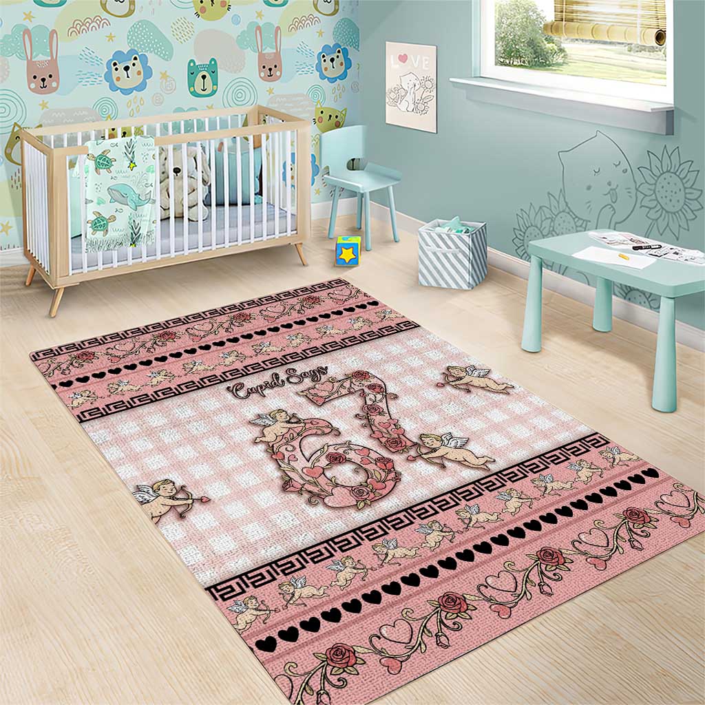 67 Valentine's Day Area Rug Vintage Rose And Cupid