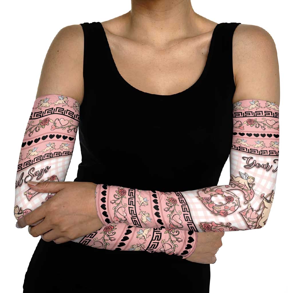 Personalized 67 Valentine's Day Arm Sleeves Vintage Rose And Cupid