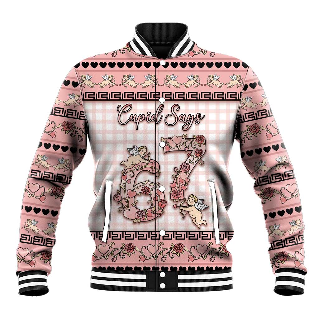Personalized 67 Valentine's Day Baseball Jacket Vintage Rose And Cupid