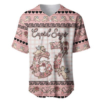 Personalized 67 Valentine's Day Baseball Jersey Vintage Rose And Cupid