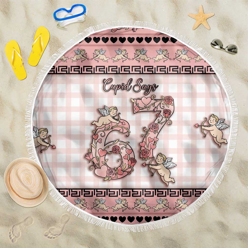 67 Valentine's Day Beach Blanket Vintage Rose And Cupid