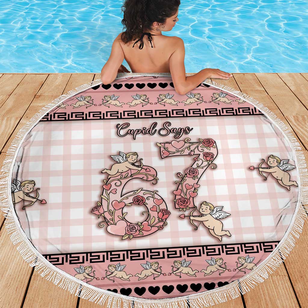 67 Valentine's Day Beach Blanket Vintage Rose And Cupid