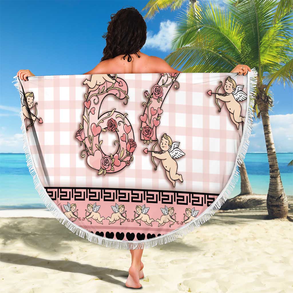 67 Valentine's Day Beach Blanket Vintage Rose And Cupid