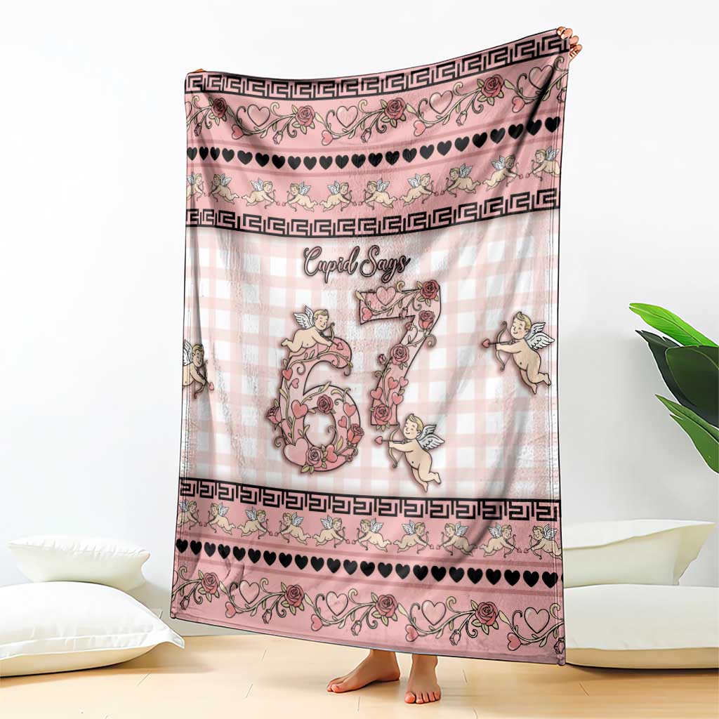 67 Valentine's Day Blanket Vintage Rose And Cupid
