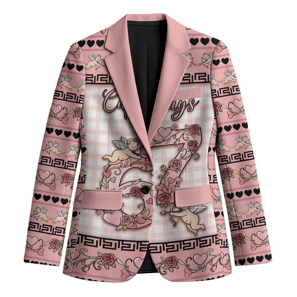 Personalized 67 Valentine's Day Blazer Vintage Rose And Cupid