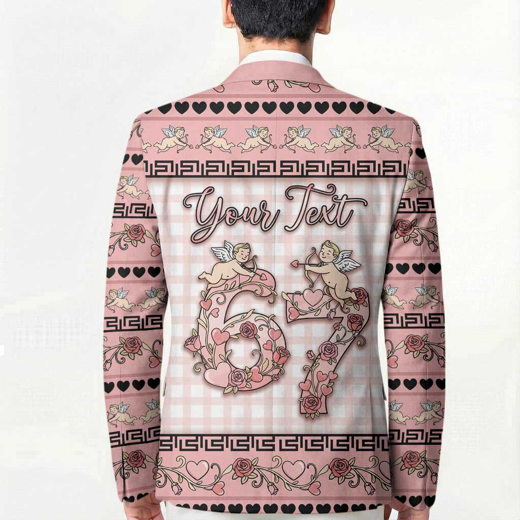 Personalized 67 Valentine's Day Blazer Vintage Rose And Cupid