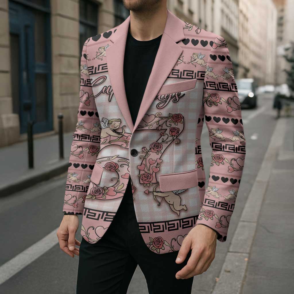 Personalized 67 Valentine's Day Blazer Vintage Rose And Cupid