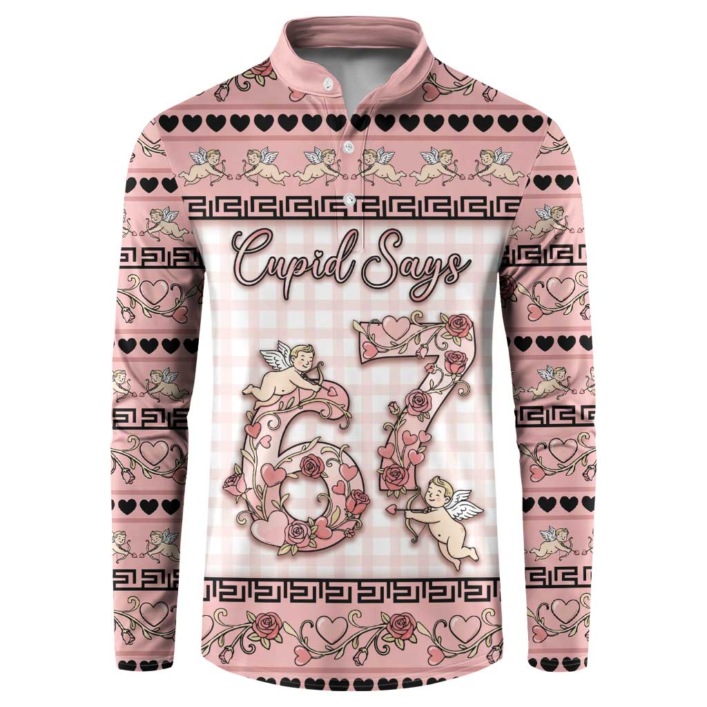 Personalized 67 Valentine's Day Button Sweatshirt Vintage Rose And Cupid