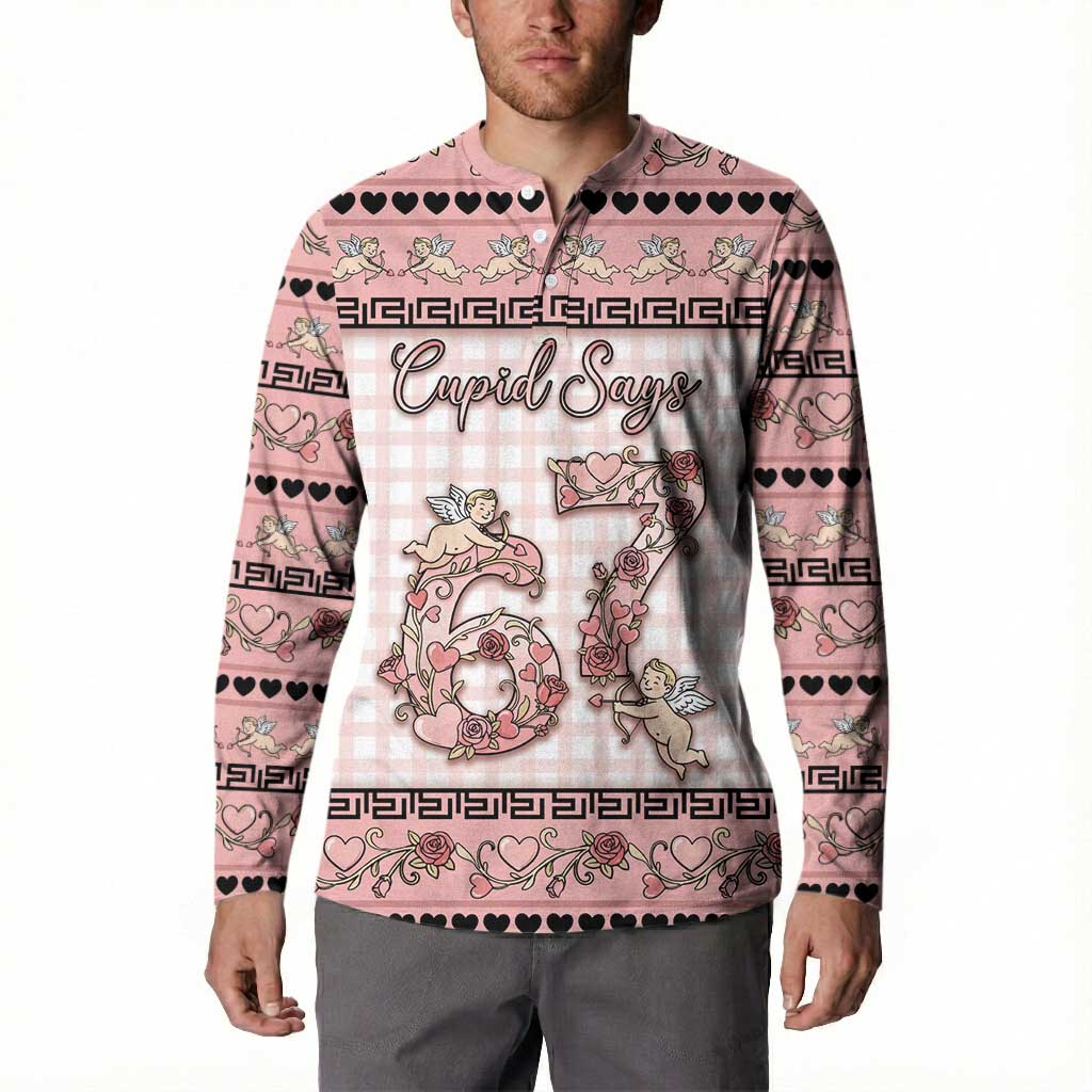 Personalized 67 Valentine's Day Button Sweatshirt Vintage Rose And Cupid