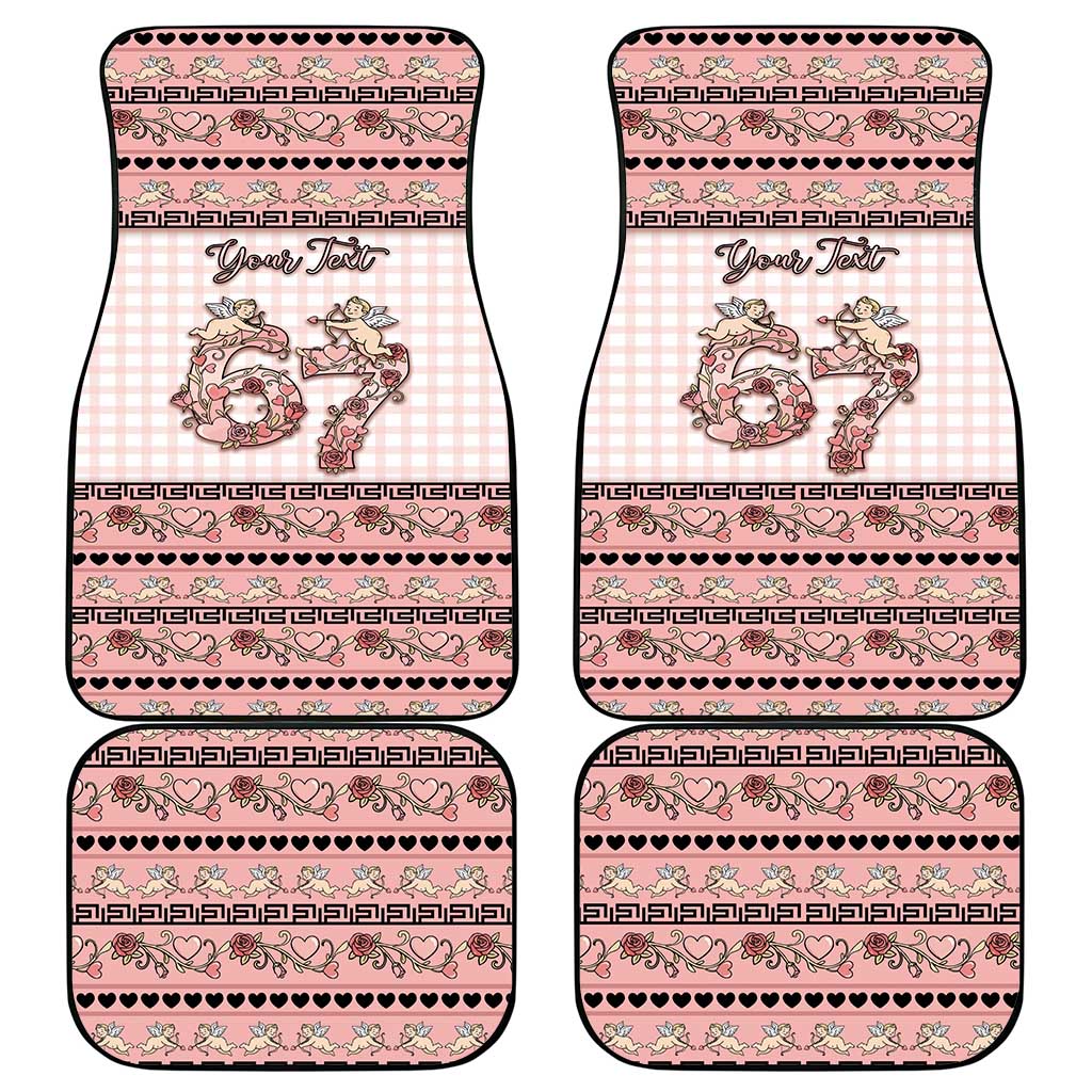 Personalized 67 Valentine's Day Car Mats Vintage Rose And Cupid