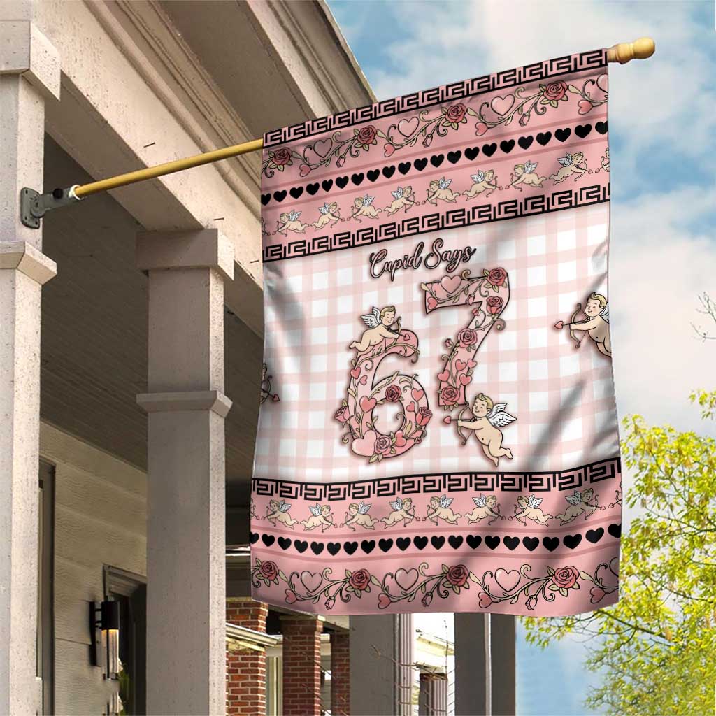 67 Valentine's Day Garden Flag Vintage Rose And Cupid