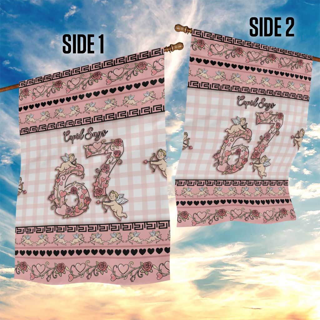67 Valentine's Day Garden Flag Vintage Rose And Cupid