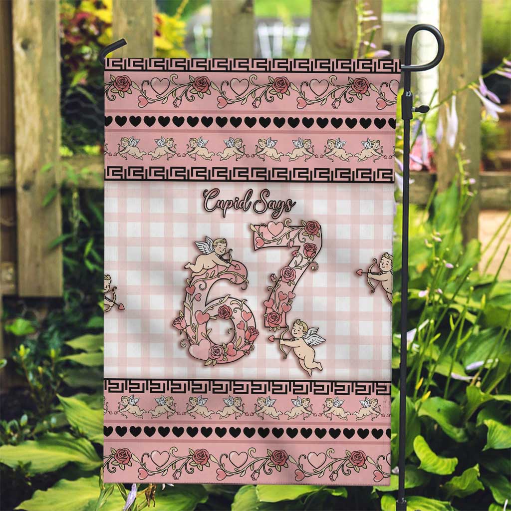 67 Valentine's Day Garden Flag Vintage Rose And Cupid