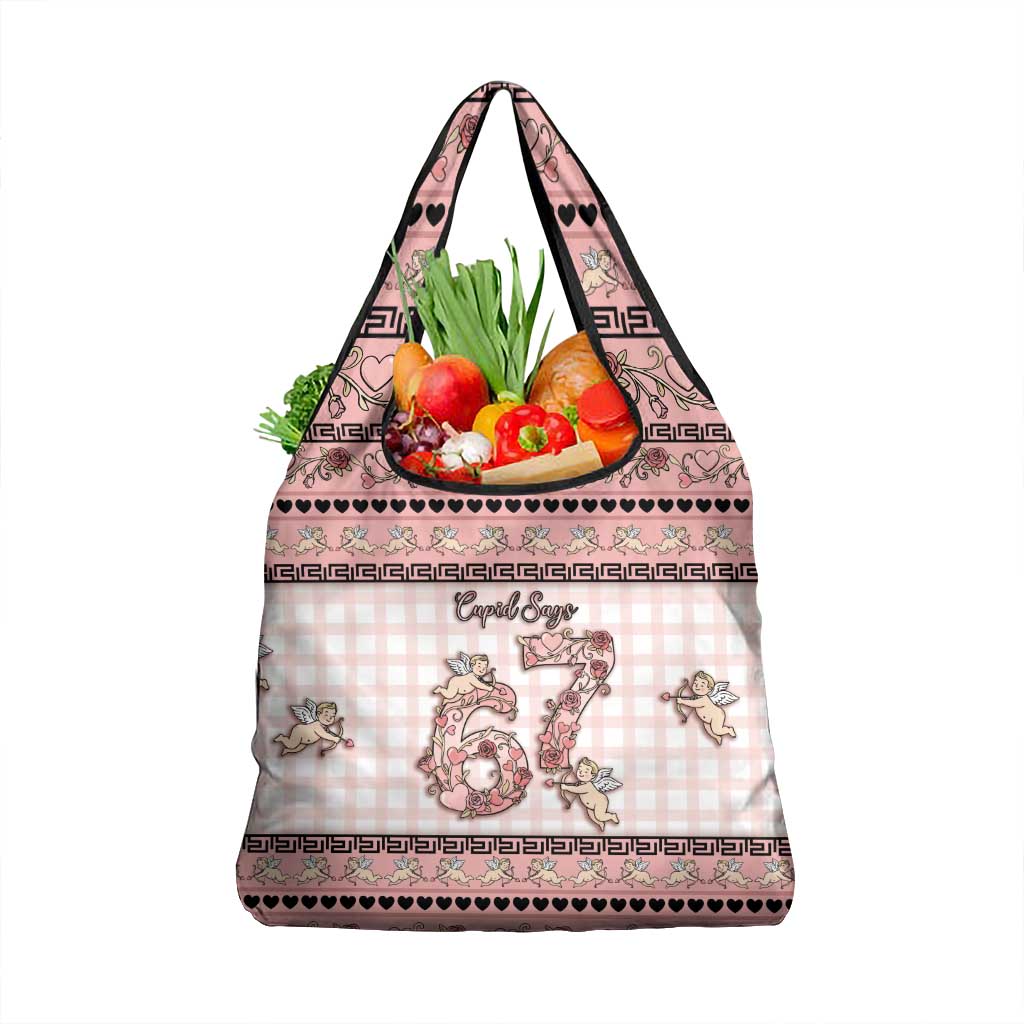 67 Valentine's Day Grocery Bag Vintage Rose And Cupid