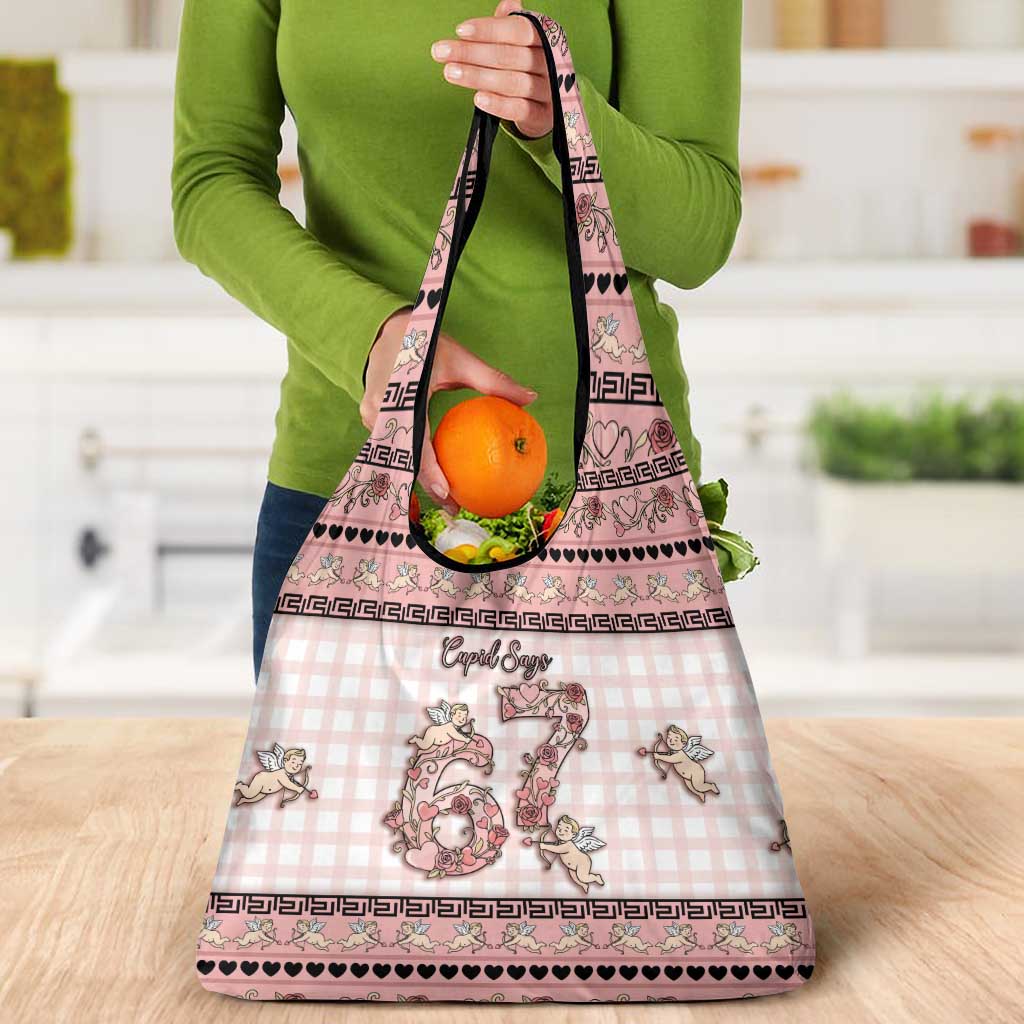 67 Valentine's Day Grocery Bag Vintage Rose And Cupid