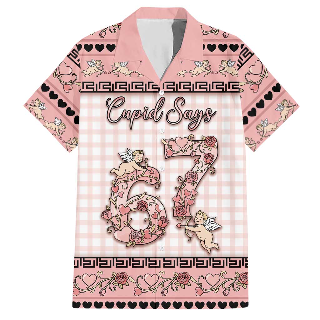 Personalized 67 Valentine's Day Hawaiian Shirt Vintage Rose And Cupid